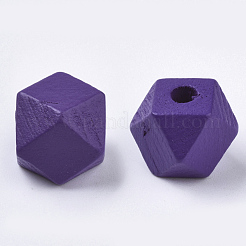 Spray Painted Natural Wooden Beads&nbsp;WOOD-S055-18B-M