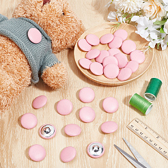 30Pcs Imitation Leather Snap Bottons&nbsp;BUTT-NB0001-90G