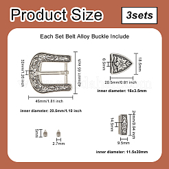 Belt Alloy Buckle Sets&nbsp;FIND-WH0155-038