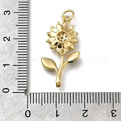 Brass Micro Pave Clear Cubic Zirconia Pendants&nbsp;ZIRC-I070-014G