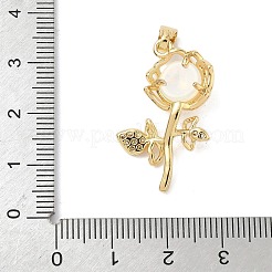 Brass Micro Pave Cubic Zirconia Pendants&nbsp;KK-K368-24G