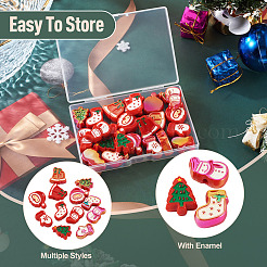 24Pcs 12 Styles Christmas Decorations Theme Opaque Acrylic Beads with Enamel&nbsp;OACR-TA0004-55