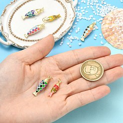 6Pcs 6 Styles Brass Enamel Pendants&nbsp;KK-CJ0005-84