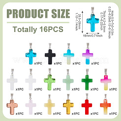 16Pcs 16 Colors Transparent Glass Pendants&nbsp;GLAA-TA0003-75