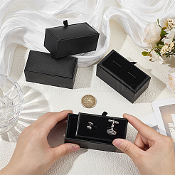 Plastic 2 Cufflink Gift Storage Boxes&nbsp;CON-WH0107-86A