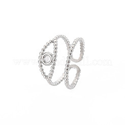 Tarnish Resistant 304 Stainless Steel Open Pad Ring Cabochon Settings&nbsp;STAS-S119-157P