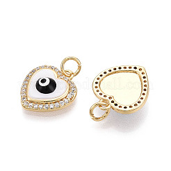 Brass Micro Pave Cubic Zirconia Charms&nbsp;KK-N257-18G