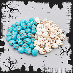 4 Strands 2 Colors Synthetical Turquoise Beads Strands&nbsp;TURQ-NB0001-16