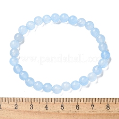 Natural & Dyed White Jade Bead Stretch Bracelets&nbsp;BJEW-K212-A-018
