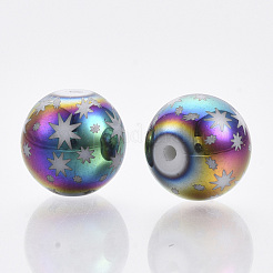 Christmas Electroplate Glass Beads&nbsp;X-EGLA-R113-07D
