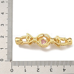Brass Micro Pave Cubic Zirconia Fold Over Clasps&nbsp;KK-U037-41G-02