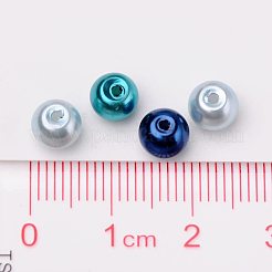 6mm Mixed Blue Color Pearlized Glass Pearl Beads for Jewelry Making&nbsp;HY-PH0006-6mm-03