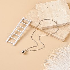 FootBall/Soccer Ball Alloy Pendant Necklace with 304 Stainless Steel Cable Chains&nbsp;NJEW-JN04040