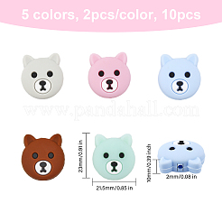 10Pcs 5 Colors Silicone Beads&nbsp;SIL-CA0001-91