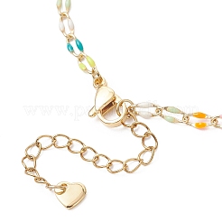 3MM Brass Colorful Enamel Dapped Chain Bracelet Making&nbsp;AJEW-JB01429