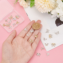 24Pcs 8 Style Alloy Rhinestone Cabochons&nbsp;MRMJ-BC0003-40