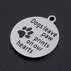 Non-Tarnish 201 Stainless Steel Etched Pendants&nbsp;STAS-N090-JN809