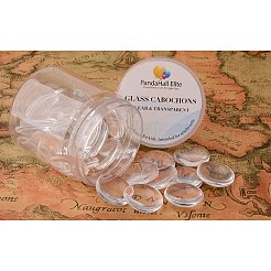 20mm Flat Back Cleared Glass Cabochons Transparent Dome Tile Jewelry Making Supplies for Photo Craft&nbsp;GGLA-PH0001-03A-B