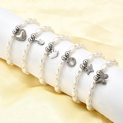 304 Stainless Steel Charm Bracelets for Women&nbsp;BJEW-C098-14P