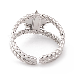 Sun 304 Stainless Steel Open Cuff Rings&nbsp;RJEW-G314-03P