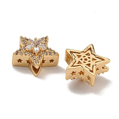 Brass Micro Pave Cubic Zirconia Beads&nbsp;KK-U037-08G-01