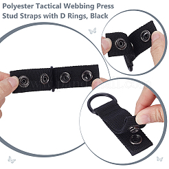 8Pcs Polyester Tactical Webbing Press Stud Straps with D Rings&nbsp;AJEW-UN0005-66