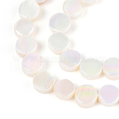 Electroplated Natural Freshwater Shell Beads Strands&nbsp;SSHEL-T017-31