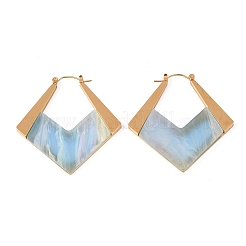 304 Stainless Steel & Acrylic Hoop Earrings&nbsp;EJEW-T054-05G