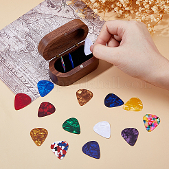 1Pc 4-Slot Oval Shaped Wood Storage Boxes with Magnetic Lid for Guitar Picks&nbsp;OBOX-DC0001-03B