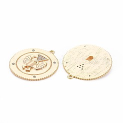 Brass Micro Pave Clear Cubic Zirconia Pendants&nbsp;KK-S356-738