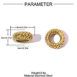 Rondelle 304 Stainless Steel European Beads&nbsp;STAS-OY007-73G