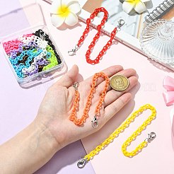 10Pcs 10 Colors Acrylic Cable Chain Cap Chains&nbsp;HJEW-CJ00006