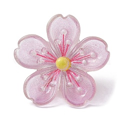 Flower Resin Cabochon Map Pins&nbsp;AJEW-TB00007