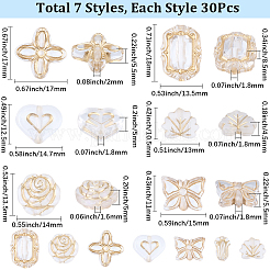 210Pcs 7 Styles Transparent Plating Acrylic Beads&nbsp;OACR-SC0002-39