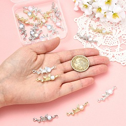 18Pcs 6 Colors Alloy & Glass Butterfly Connector Charms&nbsp;FIND-YW0011-89