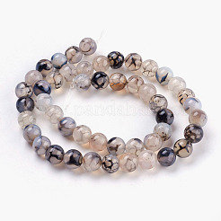 Round Natural Dragon Veins Agate Beads Strands&nbsp;G-S124-8mm