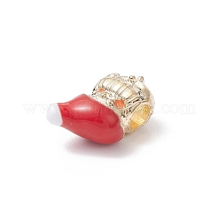 Christmas Theme Alloy Enamel European Beads&nbsp;MPDL-Q213-07G