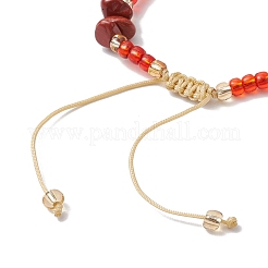 Natural & Synthetic Mixed Stone Chips & Handmade Seed Beads Braided Bracelet Making&nbsp;AJEW-MZ00004