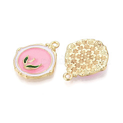 Rack Plating Alloy Enamel Pendants&nbsp;ENAM-N066-03KCG