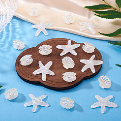 26Pcs 2 Styles UV Plating Ocaen Theme Transparent Resin Cabochons&nbsp;CRES-TA0001-54