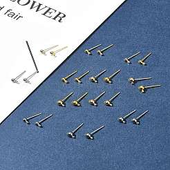 24Pcs 6 Sstyles Rack Plating Brass Stud Earring Settings&nbsp;KK-FS0001-41