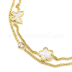 Ion Plating(IP) 304 Stainless Steel Chains Anklet&nbsp;AJEW-H148-10A-G