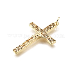 Brass Micro Pave Cubic Zirconia Pendants&nbsp;KK-Z100-25G