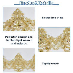5Yards Polyester with Plastic Pearl Round Bead/Sequins Ribbon&nbsp;OCOR-HS0001-20C