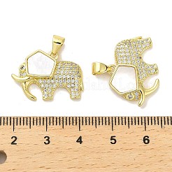 Brass Micro Pave Clear Cubic Zirconia Pendants&nbsp;KK-K365-12B-G