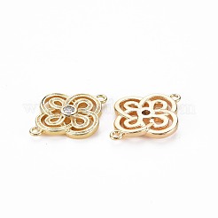 Brass Micro Pave Clear Cubic Zirconia Connector Charms&nbsp;X-KK-S356-712