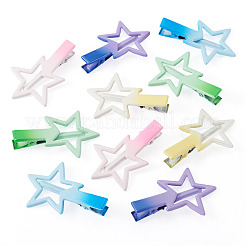 10Pcs 5 Colors Gradient Color Iron Alligator Hair Clips&nbsp;OHAR-TA0001-14