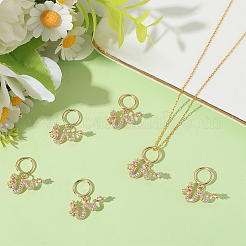 6Pcs Brass Micro Pave Clear Cubic Zirconia Pendants&nbsp;KK-BBC0018-93