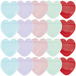 100Pcs 5 Colors Heart Jewelry Zip Top Bag&nbsp;FIND-SP0003-87