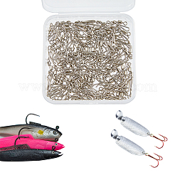 100Pcs Brass with Stainless Steel Fishing Fishhook Connector Clasp&nbsp;FIND-FH0010-48P